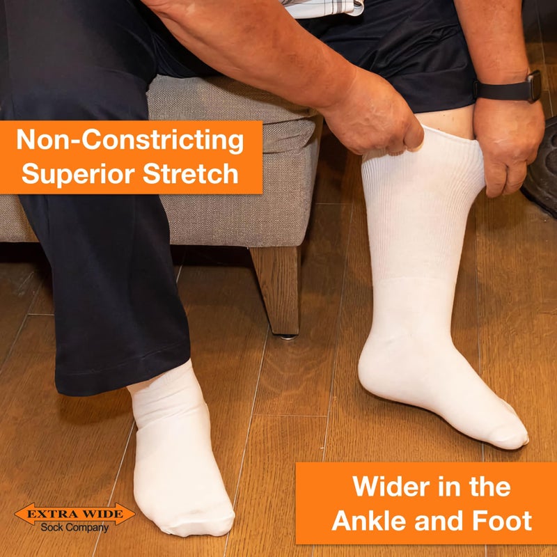 Extra Wide Comfort Fit Athletic Crew (Mid-Calf) Socks for Men and Women, For Wide Feet Pick your size, Do not size up - Image 4